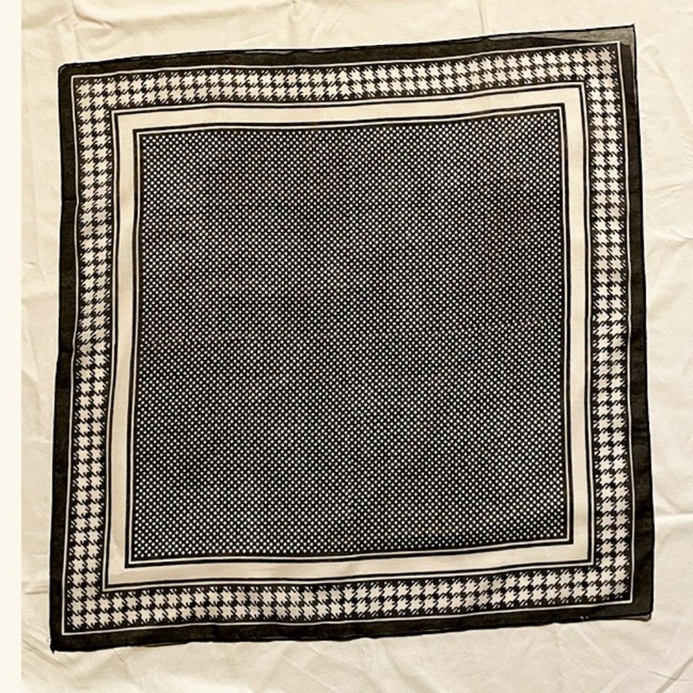 Vintage Black and White Poly OrgandyScarf